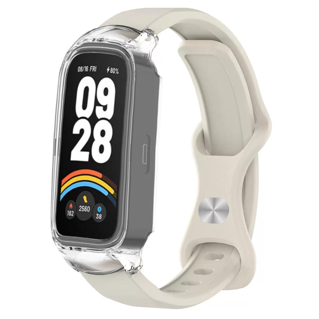Case+Straps for Xiaomi mi band 9 8 active smar twatch correa accessories Silicone bracelet+Protective PC Cover for Redmi band 3