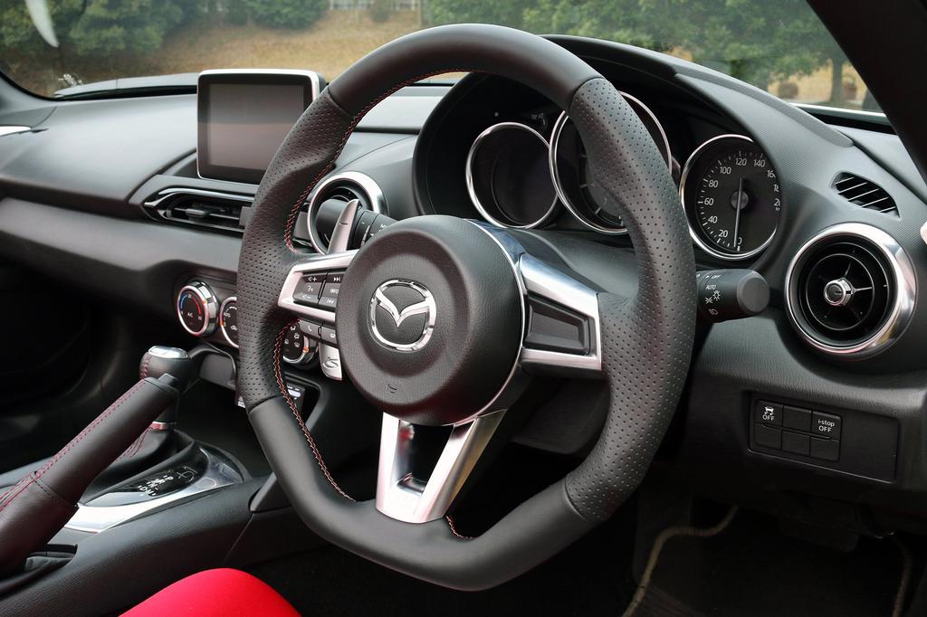 Volan Original KENSTYLE MC01 pentru Mazda Roadster (Seria ND5) din Piele Neagră Integral