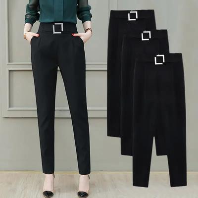 Pantalon de jogging taille haute en coton noir pour femme, pantalon sarouel doux et polyvalent, de haute qualité, pour le printemps et l'été