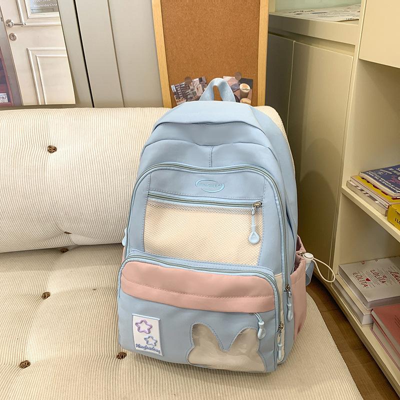 

Японский прозрачный рюкзак-сумка для боли, колледж Юм, повседневный, простой, большой вместимости, кампус, женский, в стиле инс. .