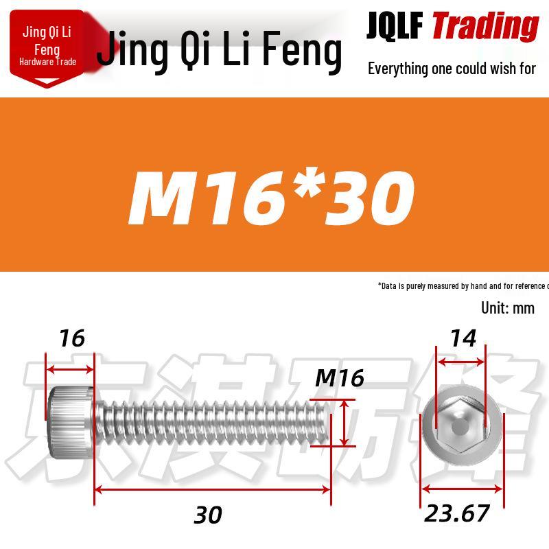 201 Stainless Steel Hex Socket Head Cap Screws M3-M27, Fully Threaded