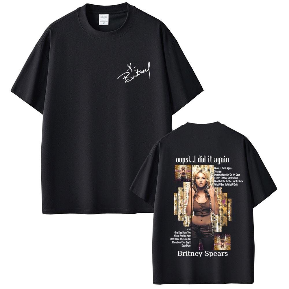 Britney Spears Oops I Did It Again Grafické tričko z alba Pánské Dámské Módní Vintage Oversized Krátký Rukáv Trička Streetwear