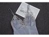Yao Ting Satin Chiffon Five-Piece Pajama Set: Ice Silk, Casual, Sexy, with Chest Pads for Spring/Summer