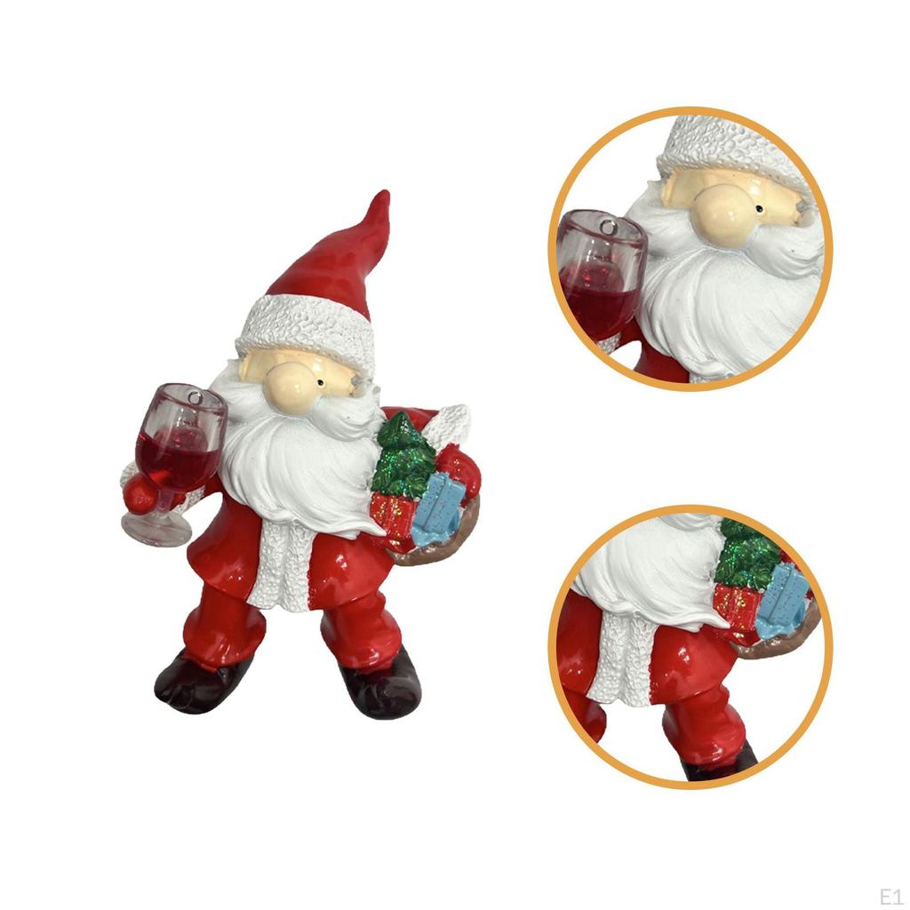 Santa Claus Figurine Christmas Decoration Adornment Decorative Cartoon Sculpture Statue for Shelf