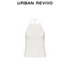 UR Women's Halterneck Tie-Up Textured Knit Cropped Top