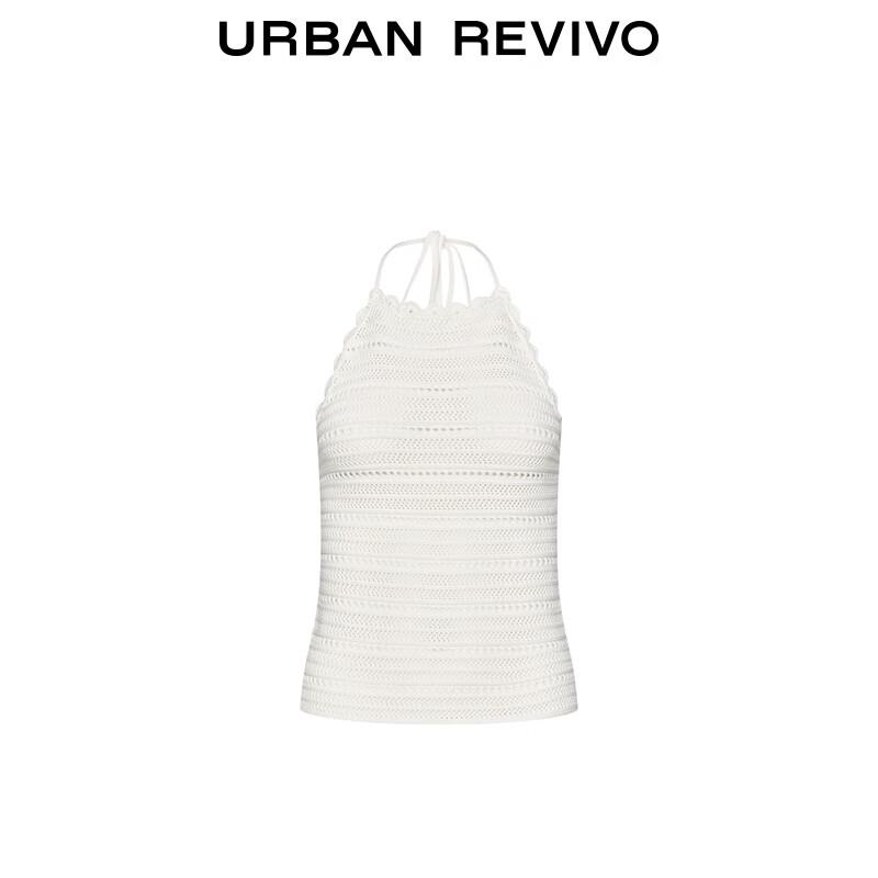 UR Women's Halterneck Tie-Up Textured Knit Cropped Top