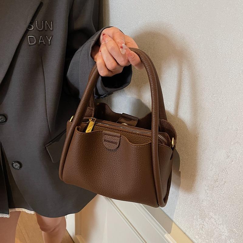 Bucket Bag Women's New Spring and Summer Niche High-end Commuting Versatile Single Shoulder Messenger Bag Solid Color Women's Bag Small