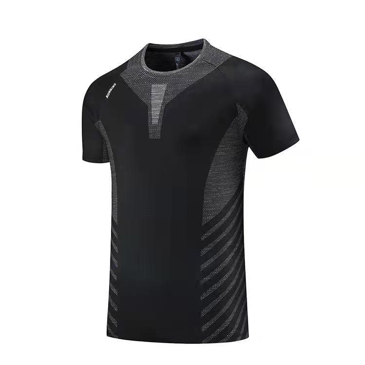 Men's Summer Quick-Dry Short Sleeve Round Neck Sports T-shirt for Running & Fitness