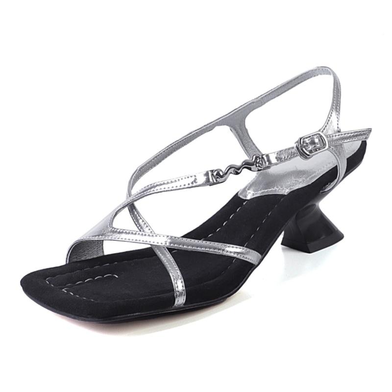 Fashion Women Square Toe High Heels Sandals 2025 Summer Fashion Designer Elegant Dress Sandals Party Gladiator Women Sandals