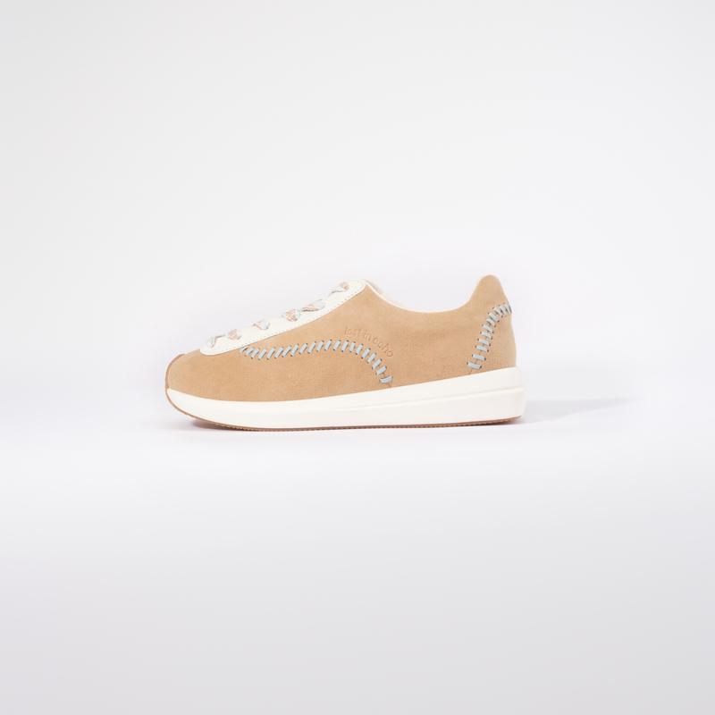 

Early autumn new ancient contrasting color splicing sheepskin ultra-light platform baseball shoes women 40