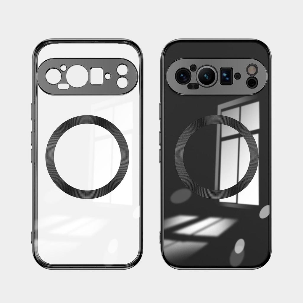 Custodia Magnetica Trasparente Galvanizzata per Google Pixel 10 Pro XL e Custodia Protettiva per 9 Pro