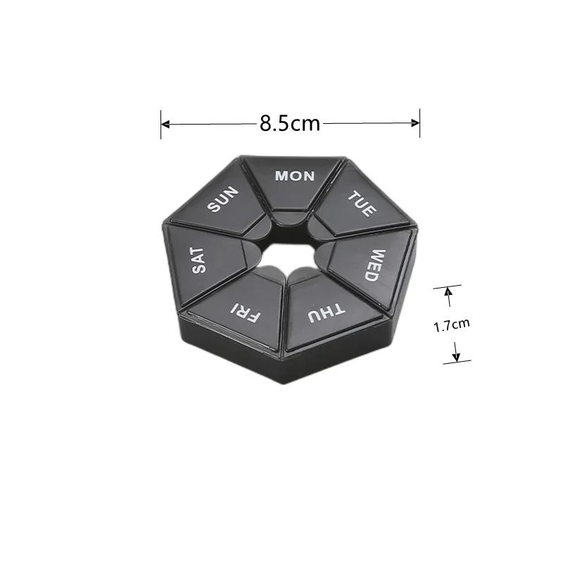 Mini Pill Case Portable Travel Vitamin Pill Box Pills Cases Container Organizer Storage Tablets 7 Days Grids Medicine Fish Oils