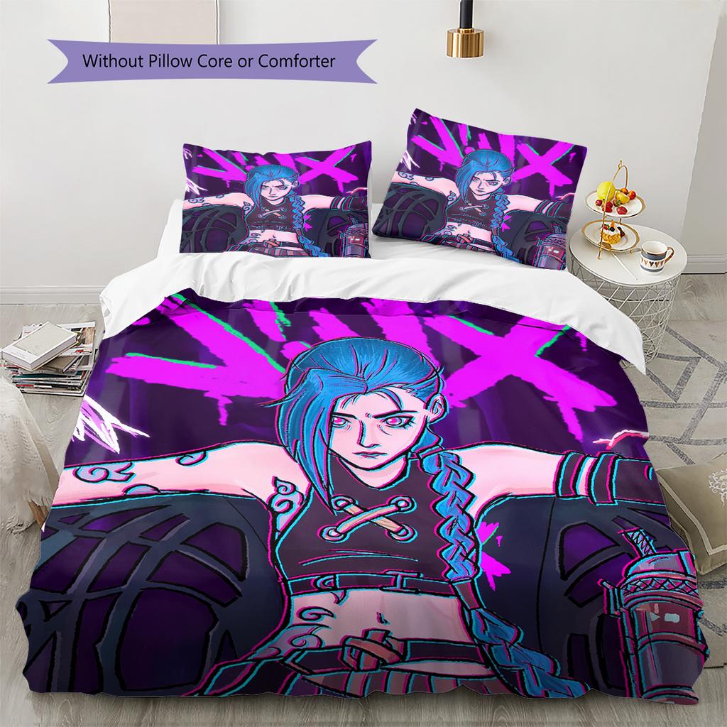 Jinx Pattern Bedding Quilt Set Home Decoration Gift (1 * duvet cover + 2 * pillowcase without core)