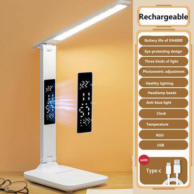Lámpara de Escritorio Plegable Recargable por USB para Estudiantes Lámpara de Escritorio Multifuncional para Dormitorio Control Táctil para Ajustar el Brillo