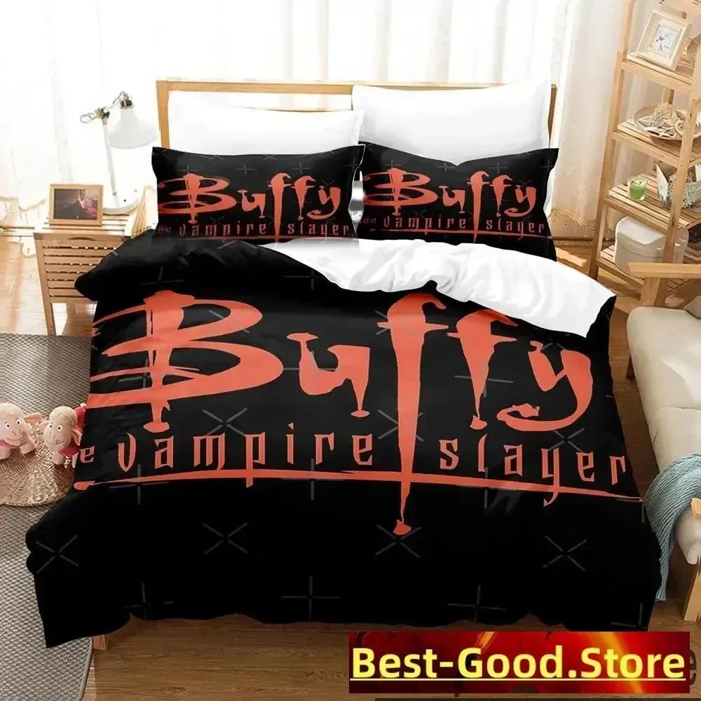 3D Buffy The Vampire Slayer Bettwäscheset Bettbezug Laken Bedrucktes Bettset Kissenbezug Bett Voll Queen King Size Bettdecke Schlafzimmer