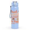 1PC Drink Coffee Be Happy Letter 750ml Color Plastic Sports Water Bottle Leakproof Flip Straw Lid Suitable for Sports Office Home Use
