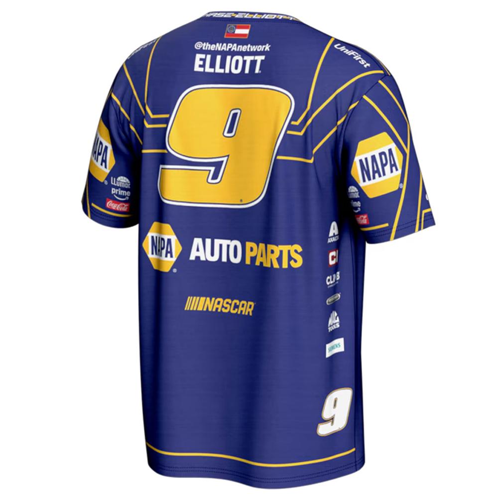 Men's Nascar Chase Elliott 9 UniFirst T-Shirt Sports Quick Dry Breathable Short Sleeve Tee Fashion Casual Racing T-shirts 5XL