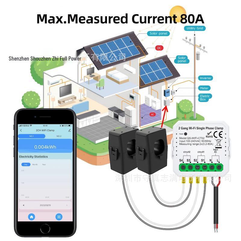 Smart Solar Power Current Sensor: Energy Consumption & Monitoring