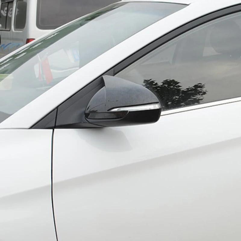 For Hyundai Accent Solaris I30 2017-2025 Car Rearview Side Mirror Cover Sticker Wing Cap Exterior Door Case Trim Carbon Fiber