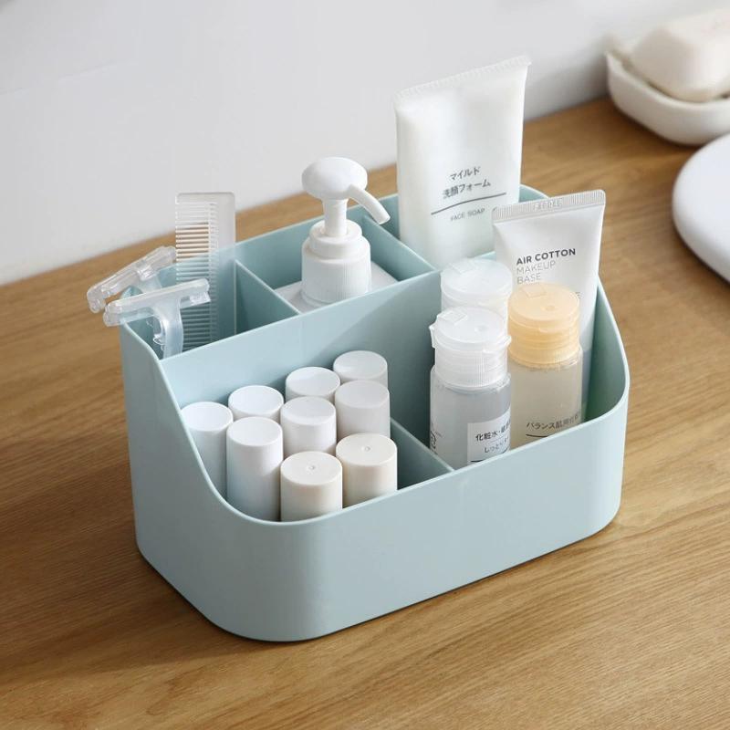 Desktop Storage Box Multi-functional Makeup Brush Remote Control Holder Plastic Storage Dividing Box Office Supplies Organizer
