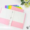 25pcs Double Pocket Foldable Paper File Folder with 3 Hole Frog Clip Document Organizer Storage Bag for Office School Supplies