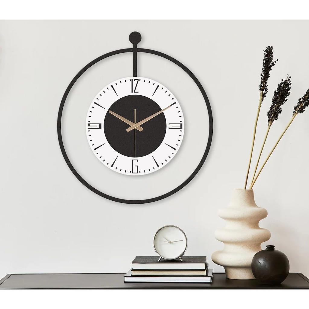 Stylish Metal Analog Wall Clock for Living Room, Bedroom,Kitchen, Home and Hall | Antique Fancy Big Size Modern Wall Watch for Home Decor (60CM)