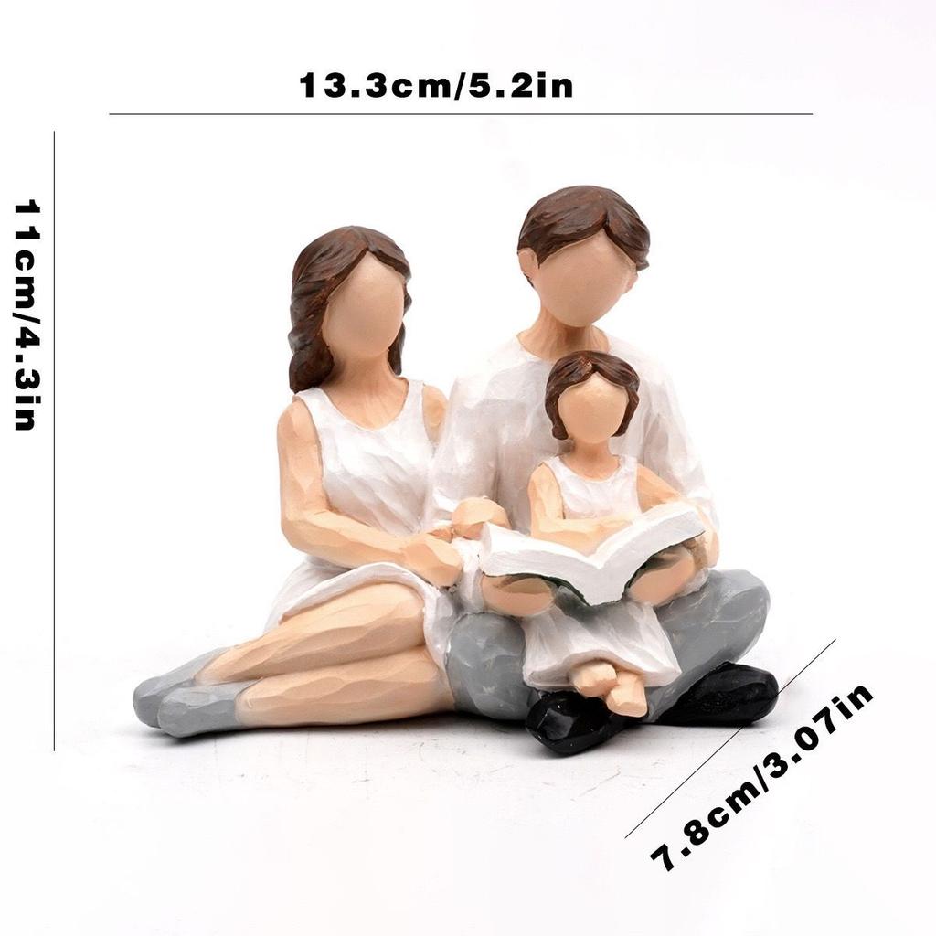 Nordic Style Creative Resin Family Figurines – Couple and Child Home Decor Ornament, Happy Family Sculpture Gift