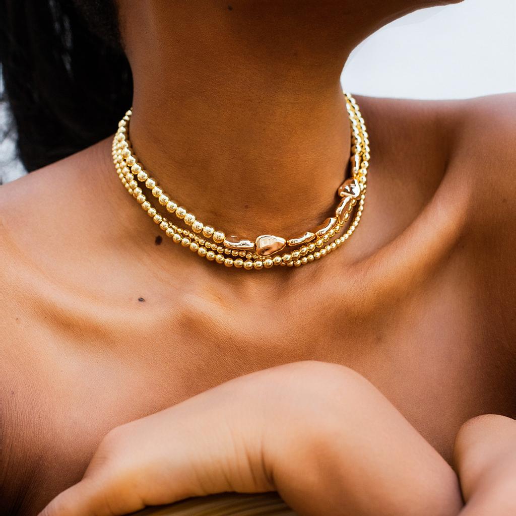 Vintage Imitation Pearl Choker Necklace for Woman Multilayer Bead Neck Chain Wedding Jewelry Party Gift