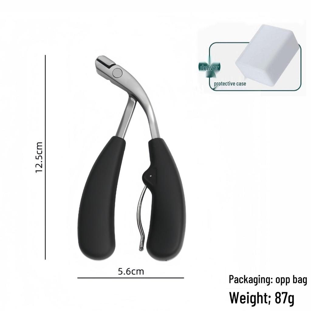 Anti-Slip Anti-Splash Curved Double-Edged Toenail Clipper for Thick Nails