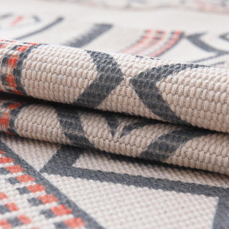 Cotton Linen Boho Rugs for Living Room Muslim Retro Ethnic Anti Slip Bedroom Area Rugs and Carpets Print Tatami Prayer Floor Mat