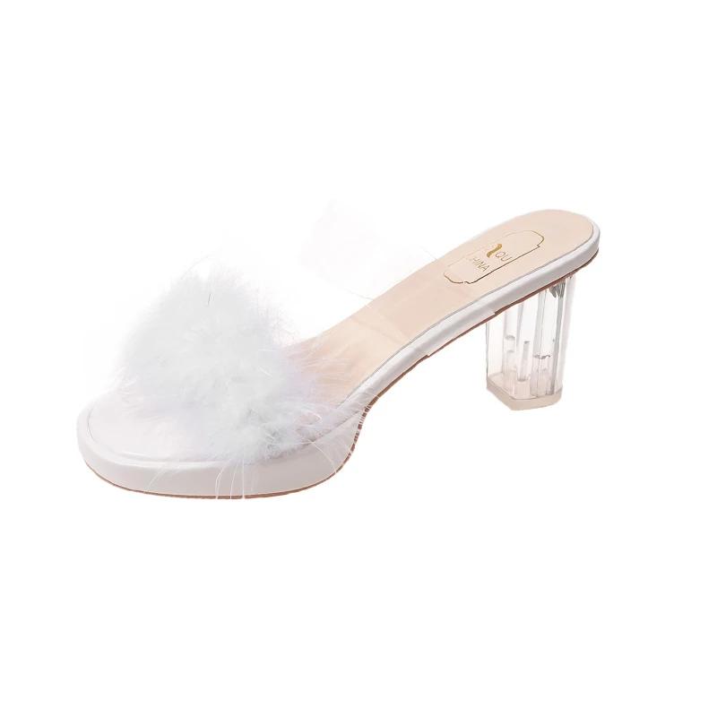 Women's Summer New Luxury Designer High Heel Slippers 2025 Casual Women's Open Toe Down Decorative Women's Shoes Zapatos Mujer