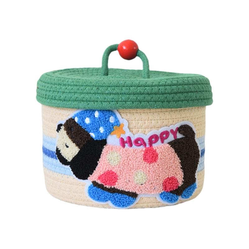 User friendly Kids Storage Box Cartoon Pattern Cotton Organizers For Bedroom Classroom Portable Toy Container