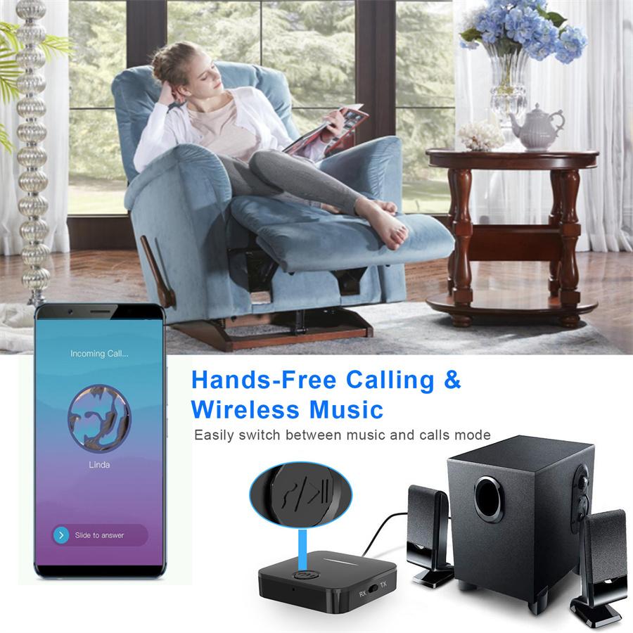 2in1 Bluetooth Transmitter & Receiver Wireless Stereo Audio Adapter A2DP Home TV