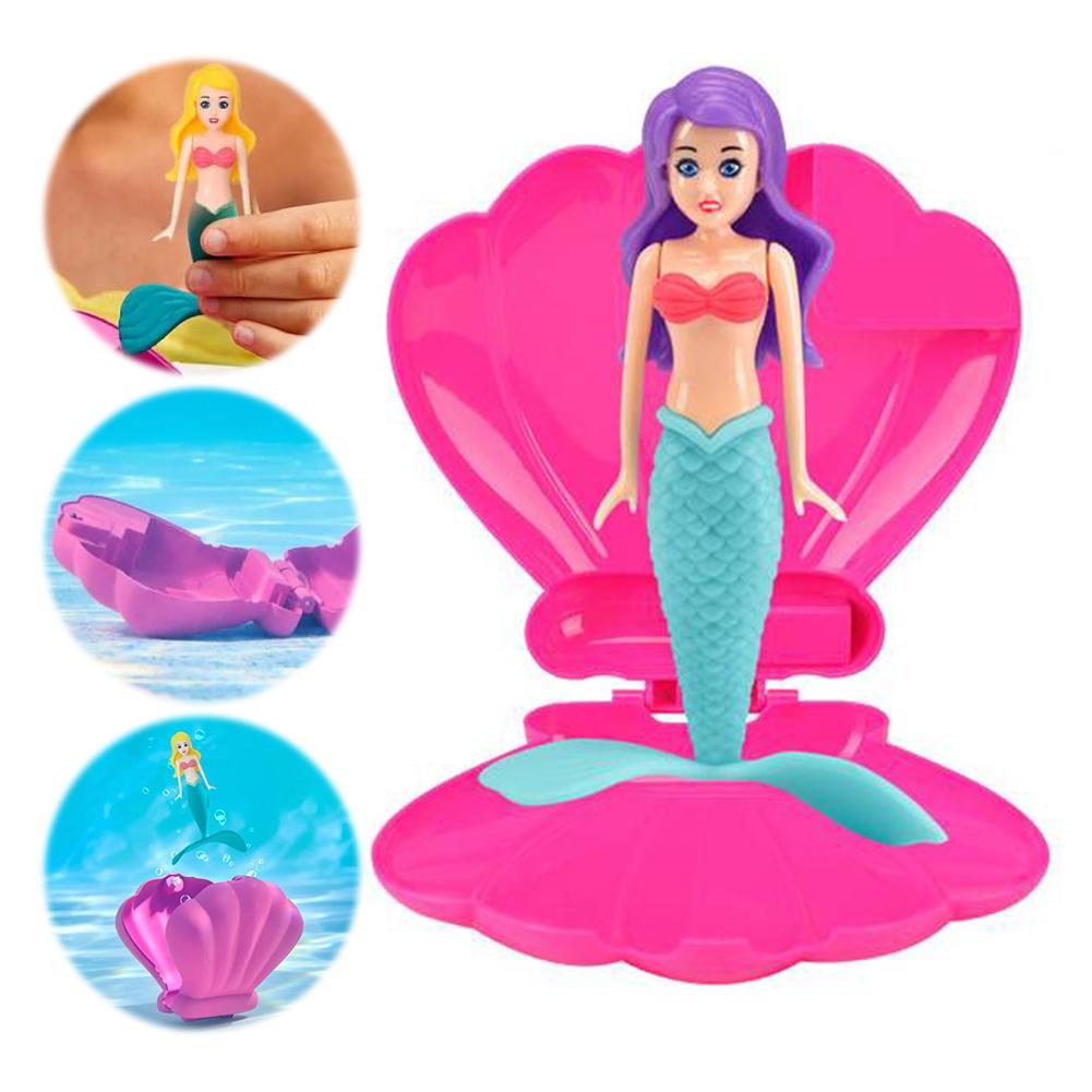1-4Pcs Mermaid Pool Toys Mermaid Dive Toys Auto Open Shell Mermaid Bath Toys Kids Play Water Swimming Pool Games for Boys Girls