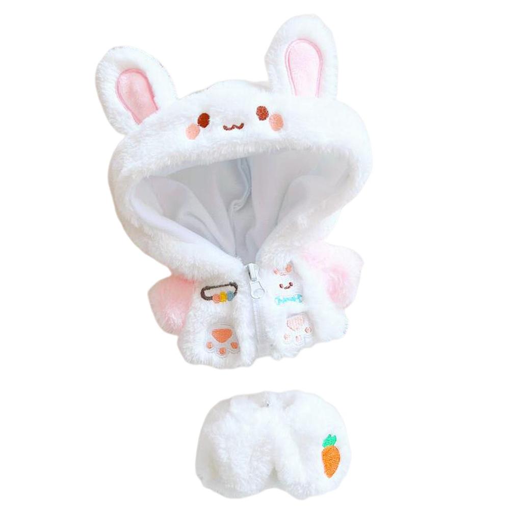 Doll Outfits, Zipper Coat Pants Set, Plush Doll Clothes Doll Dress up for 20 cm Plush Doll