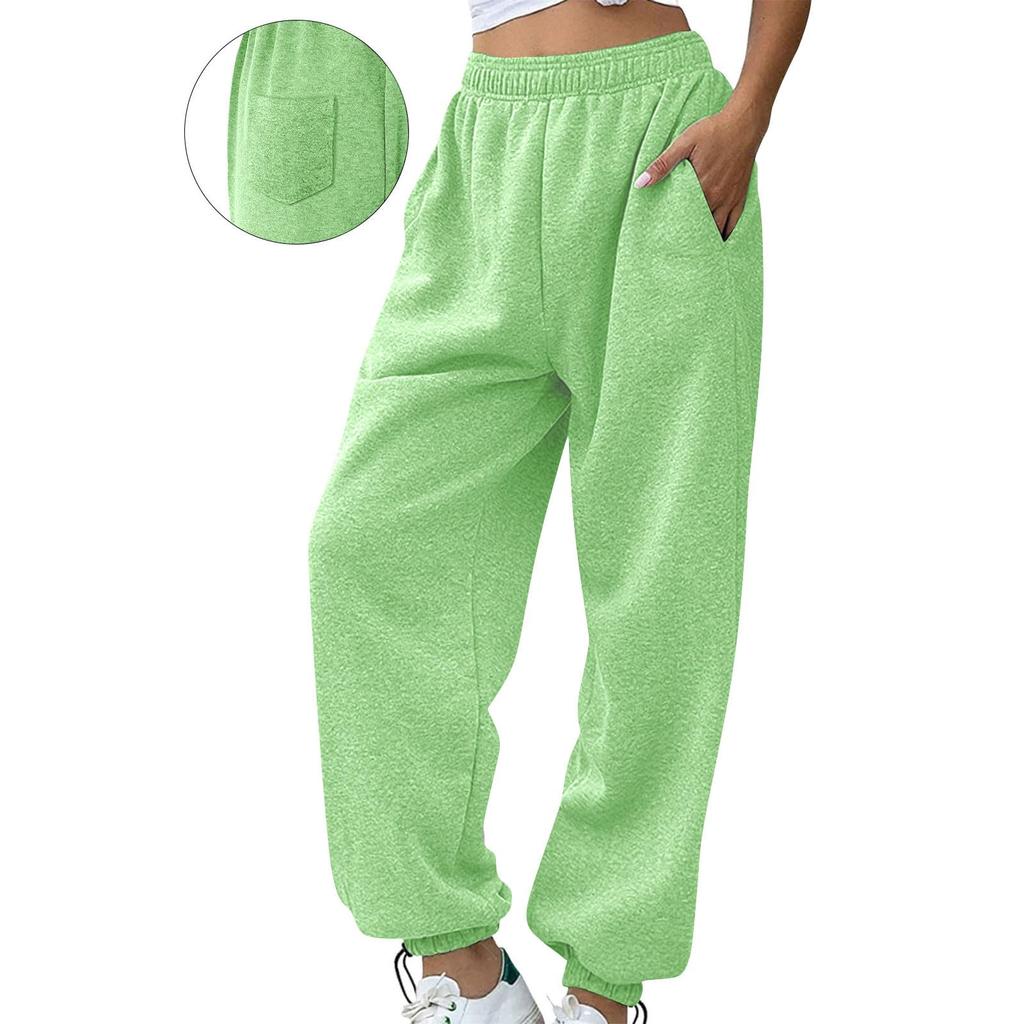 Women's Casual Lined Jogger Sweatpants with Elastic Cuff Long Color