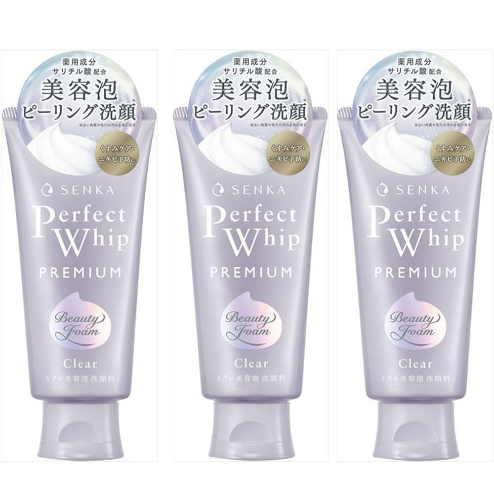 

Senka Premium Perfect Whip Clear 120 г x 3 Пена для красоты Пилинг Прозрачность Поры Отшелушивание Тусклость Уход Лечебная Пенка для умывания Женщины Мужчины