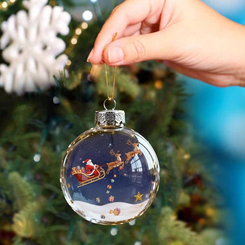 Christmas Balls Clear Seasonal Pendants Christmas Tree Decoration For Dinner School Restaurant Shopping Mall Wedding Birthday