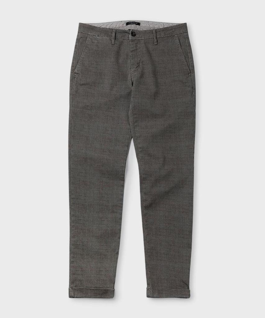 PANICALE Capri Fit Micro Pattern Cotton Pants [Brown]