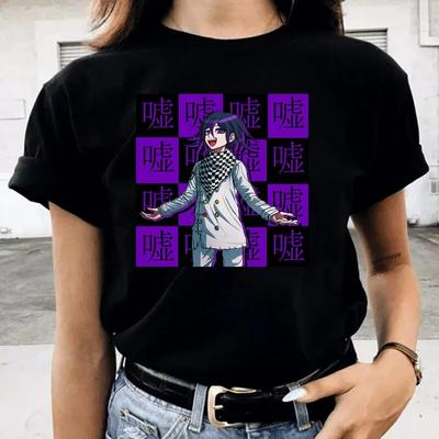 2021 sıcak japon animesi kadın Ouma Kokichi Danganronpa t-shirt kadın Manga Kawaii grafik tişörtleri kadın pamuk Harajuku Tshirt Unisex