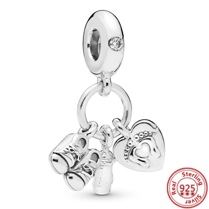 Passend für Original Pantaro Armband Damen DIY Zirkon Geschenk Neu Authentisch 925 Kupfer Herz Krone Eiffelturm Liebe Schlüssel Anhänger Perlen