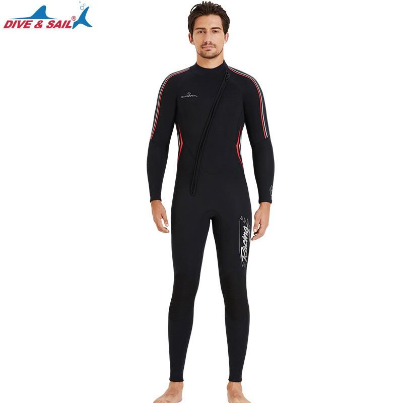 3mm Diving Suit Men's One-piece Thermal Surfing Long-sleeved Cold-proof Snorkeling Swimsuit