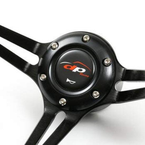 Deporacing Steering 32mm Deep White Drifting White Cross Faux Leather PVC Wheel, Cone, 70mm, & Stitch, (DD32PW)