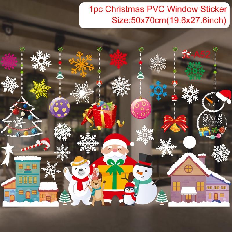 Christmas Window Sticker Merry Christmas Decorations For Home 2026 Cristmas Ornament Xmas Navidad Natal Gifts New Year 2026