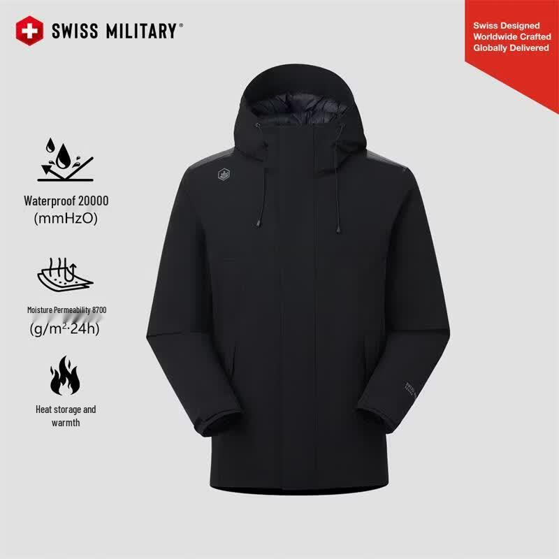 SWISS MILITARY Men s Waterproof Outdoor Jacket 2XL чёрный
