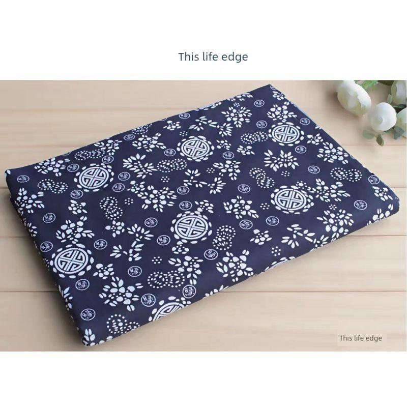 

Pure Cotton Blue with White Flowers Wide Blueprint Cloth Home Fabric Craft Sofa Pillow Curtain and Tablecloth Cushion Wall Covering 59#-This Life (Thin)