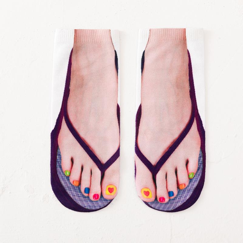 1 Pairs Manicure Print Socks Casual Funny Manicure Print Socks Low Ankle Crew Socks A Gag Gift for Women Gifts