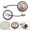 Aoling Motorrad Blinker Gelb und S25 1157 2835 DRL Blinker Rauchglas Satz mit 2 Lampen, Freude, Weiß, BAY15D, 48-Chip, + Funktion,