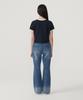 COVERNAT WOMAN Crop Cooper Logo Ringer T-Shirt Navy