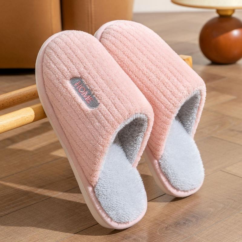 Cotton slippers women's winter new indoor home home non-slip warm couple fluffy slippers men's winter